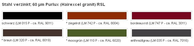 dachpfanne luxmetall farben purlux